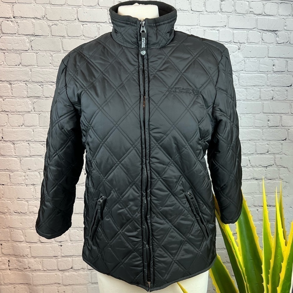 Y2K PHAT FARM Black Quilted Puffer Jacket Size S